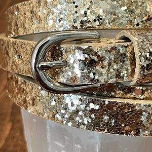 Skinny Gold Sequined Belt, size M/L